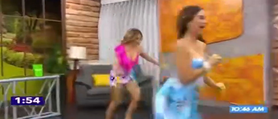 VIDEO: Irene Castillo sufre fuerte caída durante transmisión en vivo