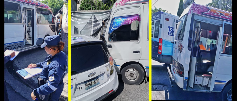 Microbús de la ruta 38 y carro particular chocan en el centro lesionando a un vendedor informal