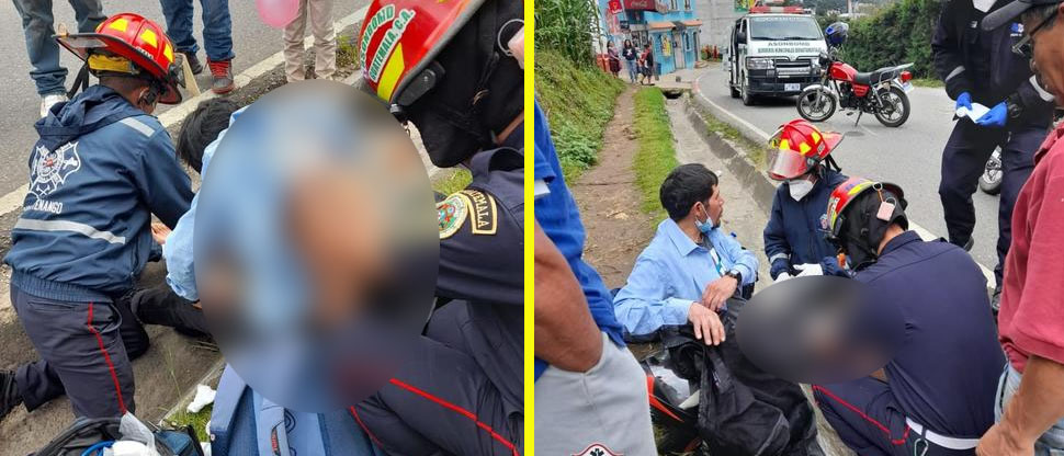 Motociclista se accidenta por esquivar a un perro y al caer otro can lo muerde 
