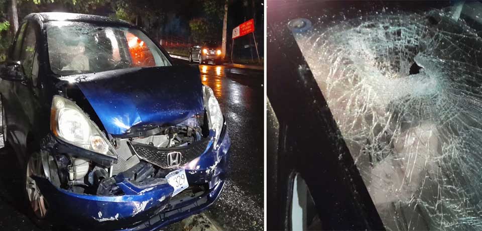 Jóvenes en estado de ebriedad protagonizan fuerte accidente vial