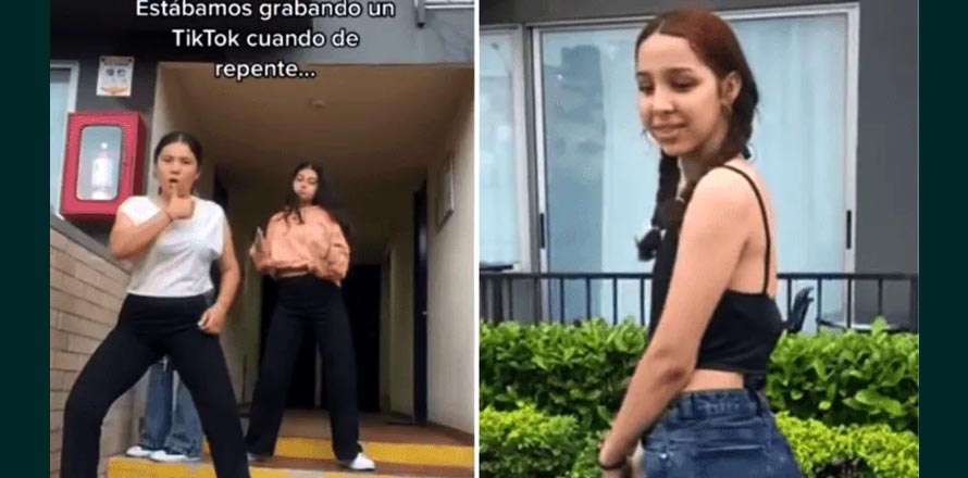 Mujer lanza balde de agua fría a jóvenes que hacían un TikTok frente a su puerta