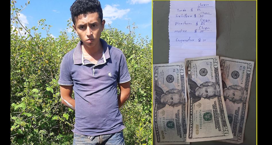 Capturan a colaborador de la MS13 que portaba dinero y lista de extorsiones en Ahuachapán