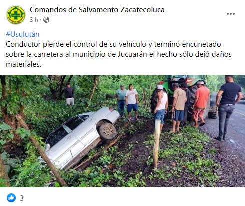 Conductor pierde el control y se accidenta tras salirse de la carretera ...