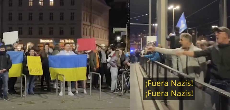 «¡Nazis fuera!»: Alemanes rechazan a ucranianos durante protesta contra la inflación y las sanciones a Rusia