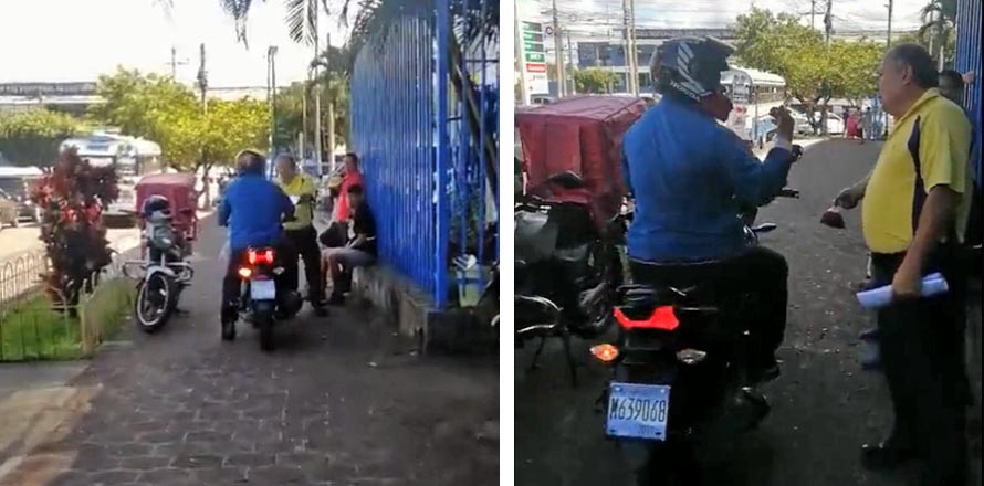 Captan a motociclista conduciendo sobre la acera y amenazando a los peatones