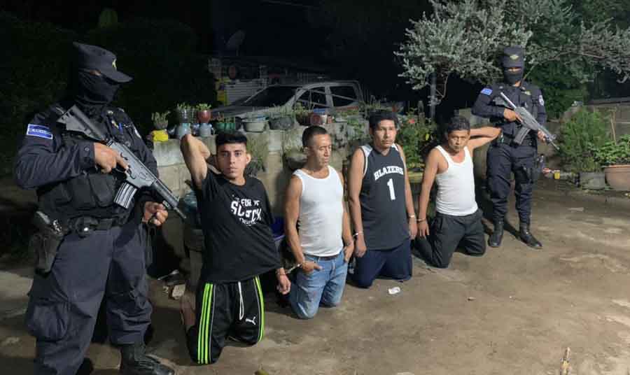 Capturan a gatilleros y colaboradores de la MS-13 en Quezaltepeque