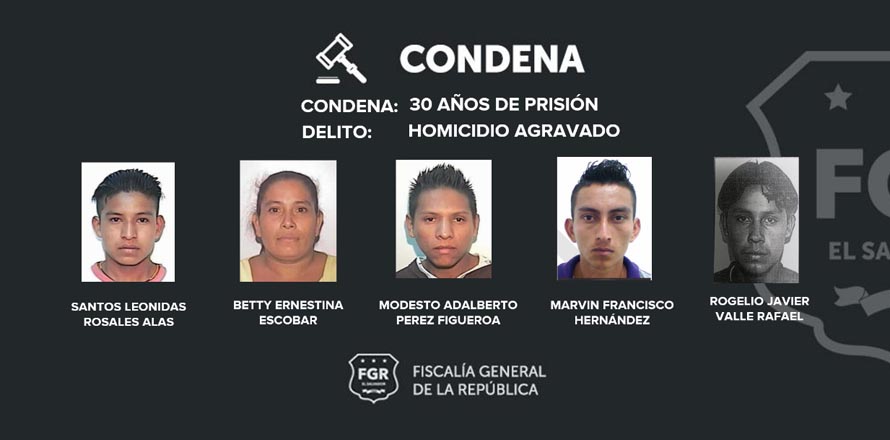 Jóvenes pandilleros del barrio 18 pasaran más de treinta años encerrados en prisión