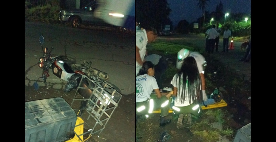 Hombre y mujer son impactados por un conductor que invadió el carril