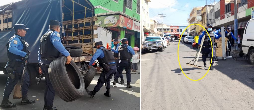 Agentes del CAM retiran obstáculos en calle Arce y Gerardo Barrios: «La gente se cree dueña de las calles»