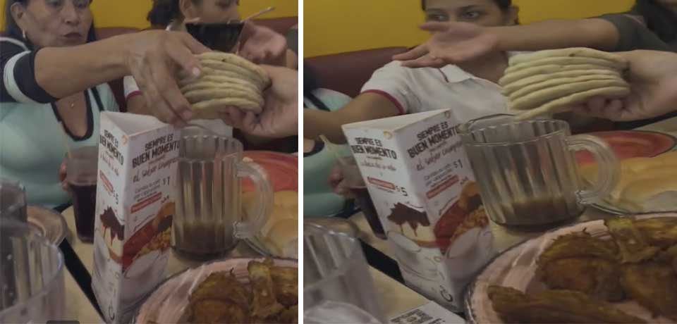 Familia salvadoreña es viral por llevar escondido un rimero de tortillas a un popular restaurante de pollo frito