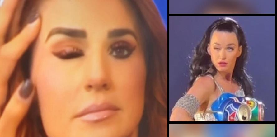Al igual que Katy Perry, a Raquel Vargas también se le observó con el parpado caído