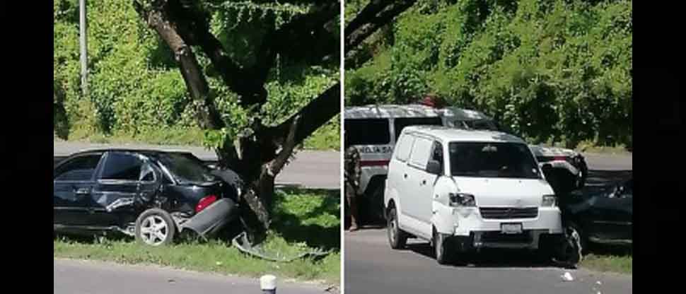 Conductores protagonizan fuerte accidente en carretera Panamericana, jurisdicción de San Vicente