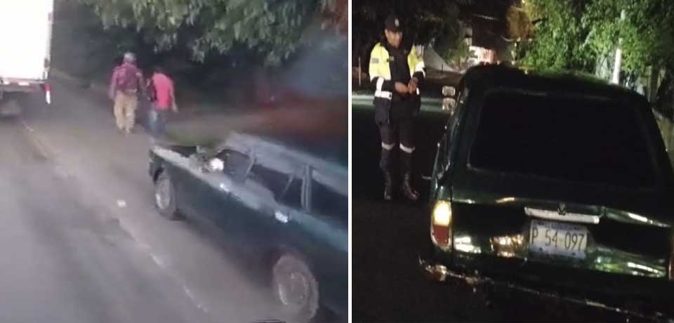 Ubican y sancionan a conductor que circulaba en carril de emergencia