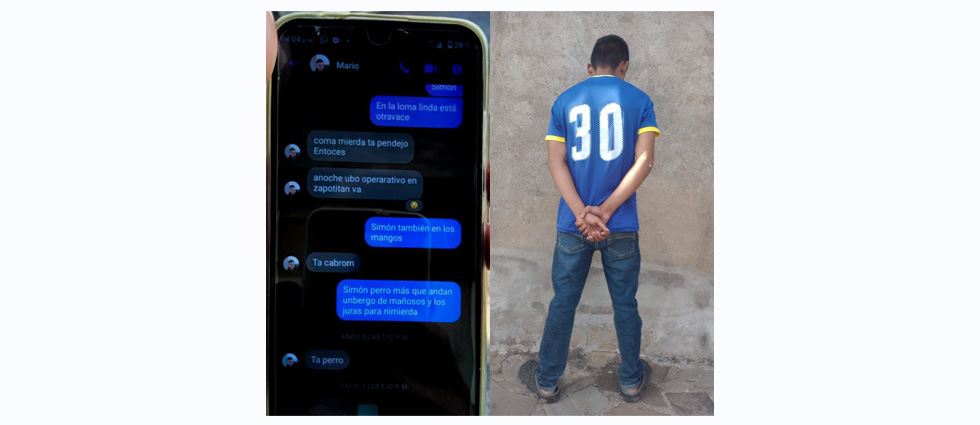Arrestan a menor de edad colaborador de la MS tras hallarle información comprometedora en su celular