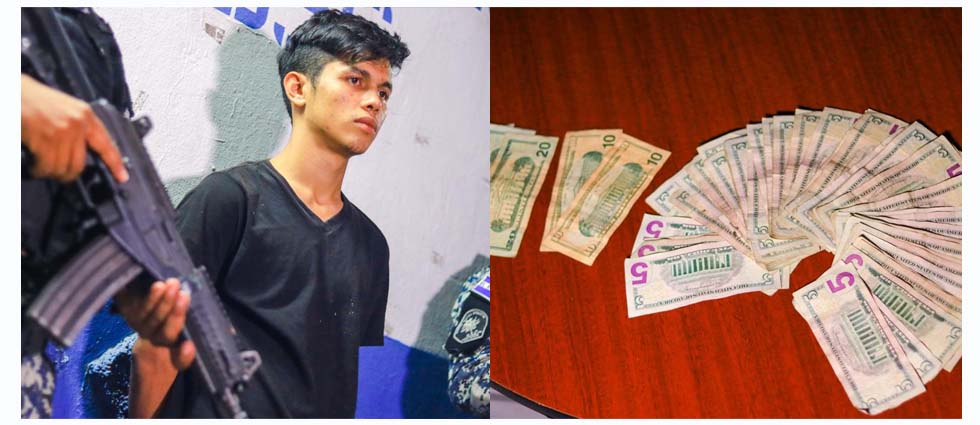 Capturan a pandillero tras sorprenderlo con más de 500 dólares que acababa de extorsionar
