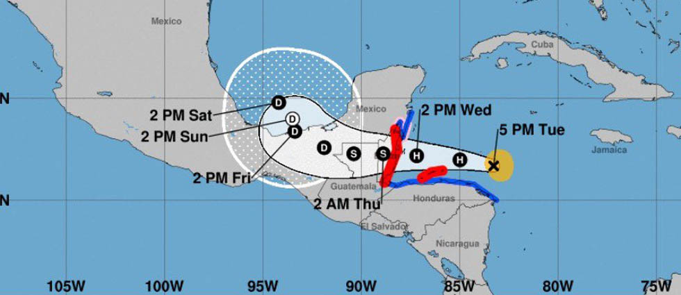 Tormenta Lisa se convertirá en huracán esta noche de martes y provocará lluvias desde mañana hasta el fin de semana