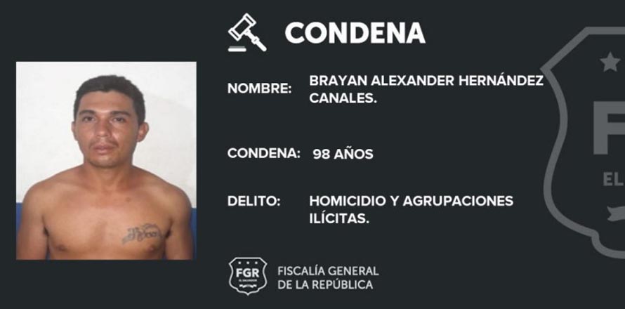 Pandillero envejecerá en la cárcel tras recibir condena ejemplar de 98 años