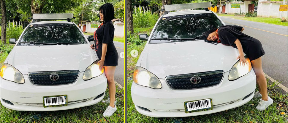Tiktoker Abigail Mancía agradece a Dios y a sus seguidores por ayudarle a pagar su carro