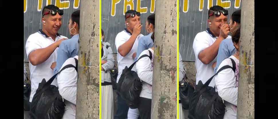 “Esos detalles enamoran”: Captan a hombre maquillando a su novia en pleno centro de San Salvador