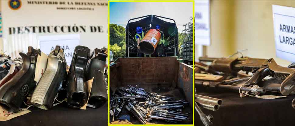 Autoridades destruyen armas ilegales decomisadas en distintos operativos