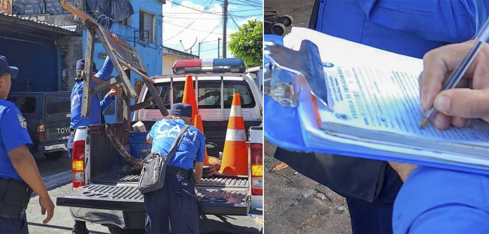 Retiran obstáculos de las calles, aceras y ejes preferenciales de San Salvador