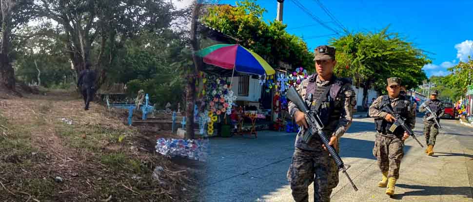 Policías y militares garantizan seguridad en los cementerios en el Día de los Fieles Difuntos
