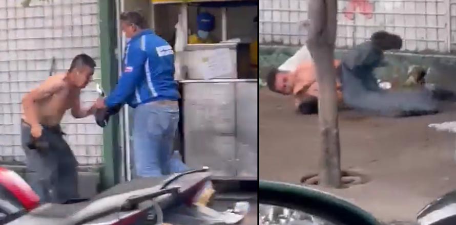 Intolerancia | captan a sujeto propinándole una golpiza a otro frente a los Chory´s del Cristóbal