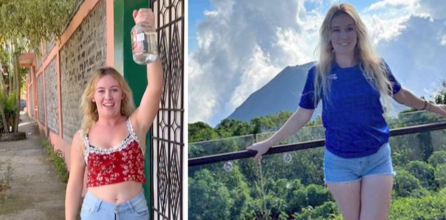 Kylie la gringa se vino a El Salvador y aprovechó para echarse unos traguitos