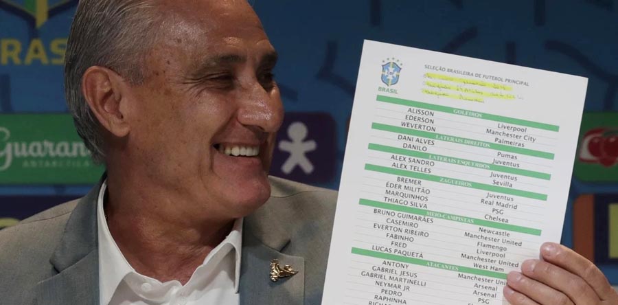 Brasil presentó su lista definitiva para Qatar 2022