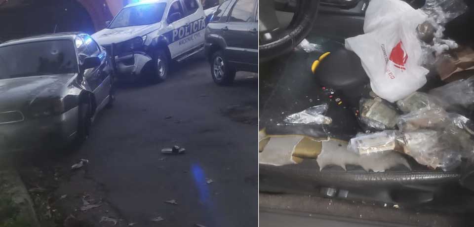 Agentes dan persecución a delincuentes sobre diagonal Universitaria, San Salvador
