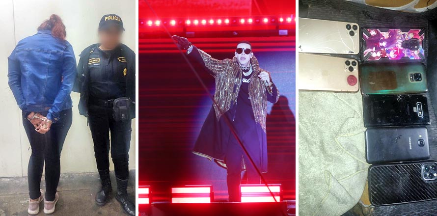 Capturan a salvadoreña implicada en el robo de celulares durante concierto de Daddy Yankee en Guatemala