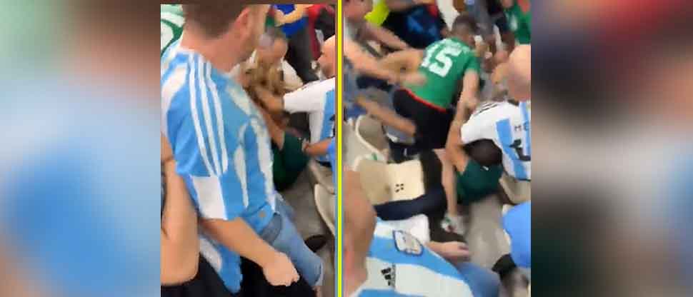 Se viraliza video de aficionados mexicanos y argentinos pelando en pleno partido en Mundial de Qatar