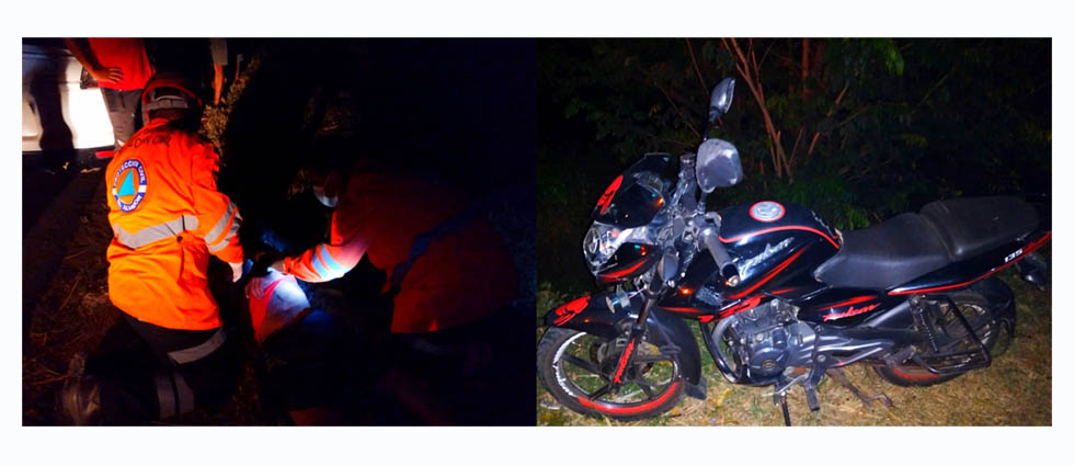 Elementos de Protección Civil auxilian a hombre sufrió fuerte accidente de tránsito