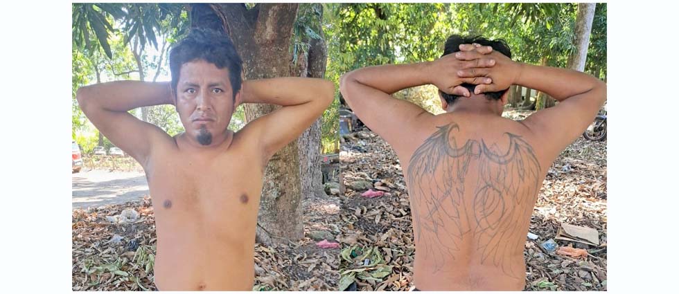 Policías capturan a pandillero que trató ocultar sus tatuajes alusivos al Barrio 18