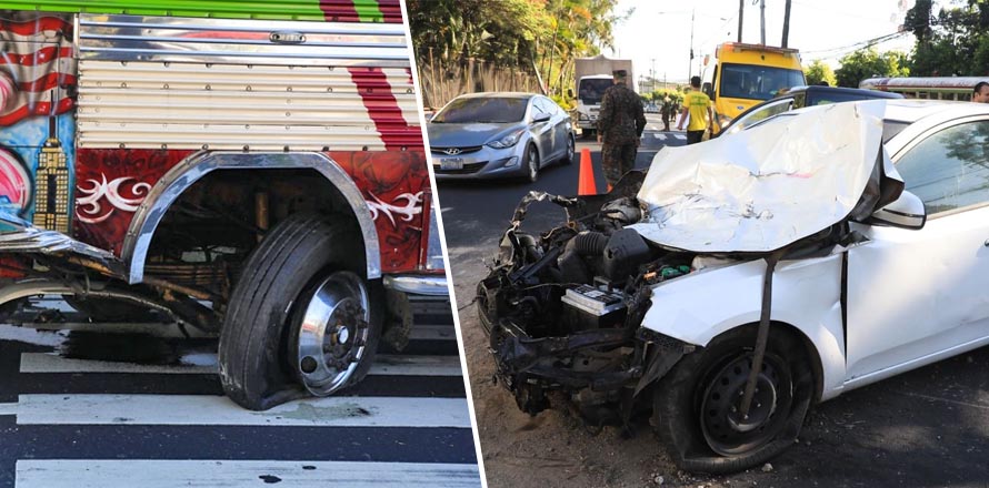 Se reporta triple accidente de tránsito en San Salvador