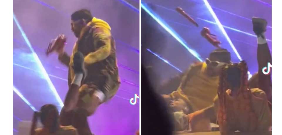VIDEO: Bad Bunny sufre caída en pleno concierto en Guatemala