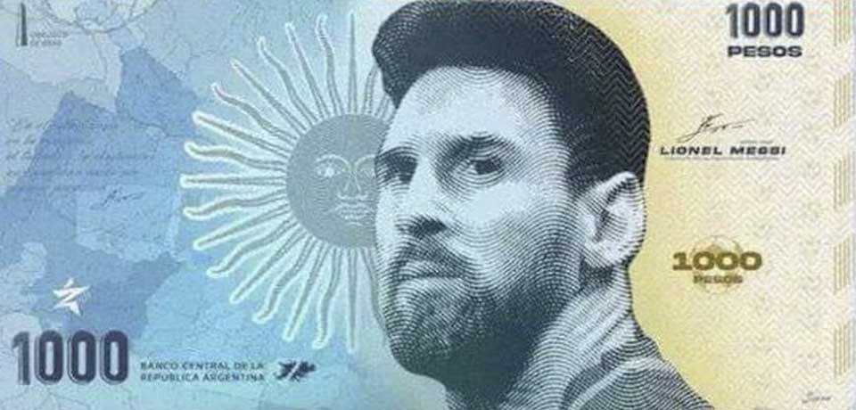 Proponen estampar el rostro de Messi en billetes de mil pesos
