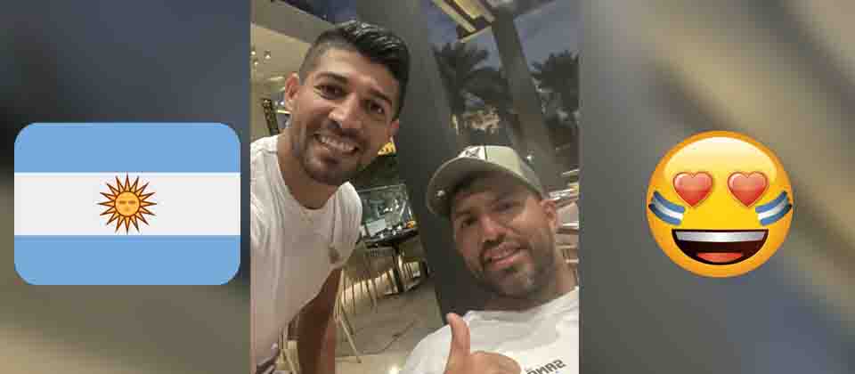 Nelson Bonilla aprovecha y se toma selfie con Kun Agüero