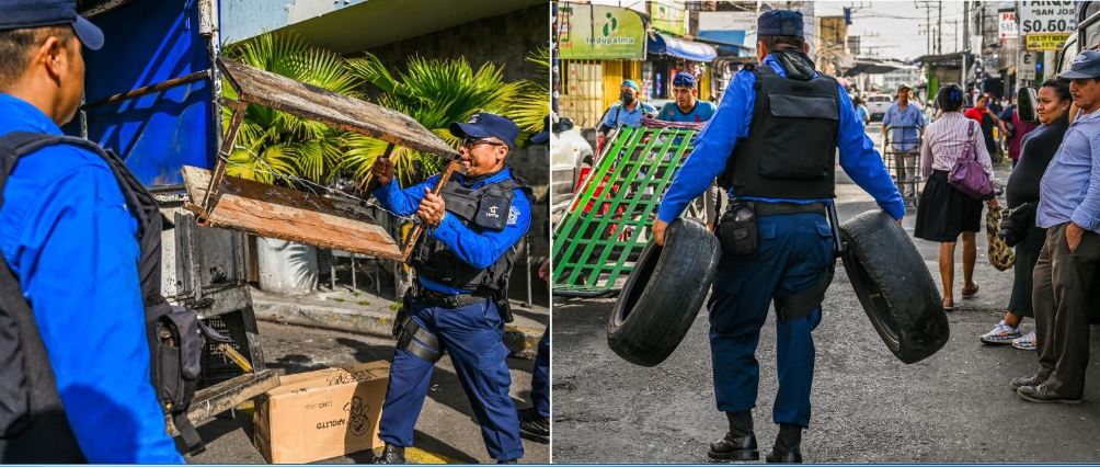 CAM de San Salvador retira obstáculos en las calles del Centro Histórico