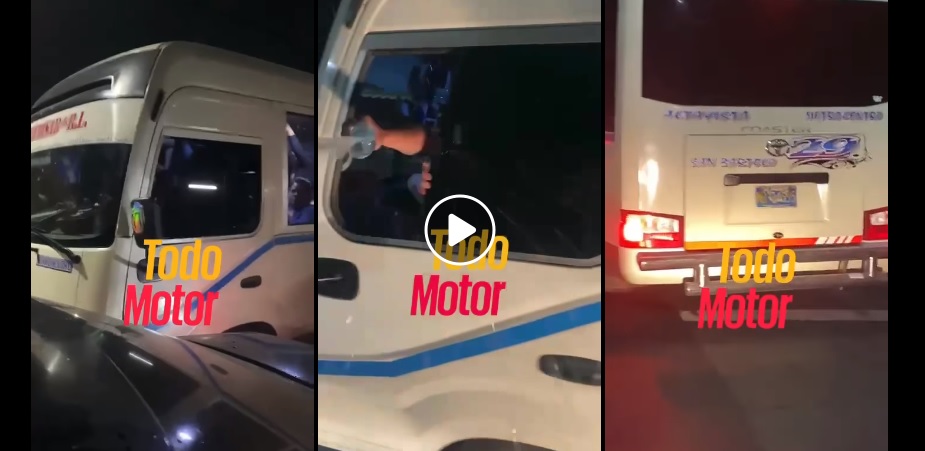 Microbusero le tira agua a un conductor que le reclamó por «echarle el carro» | VIDEO