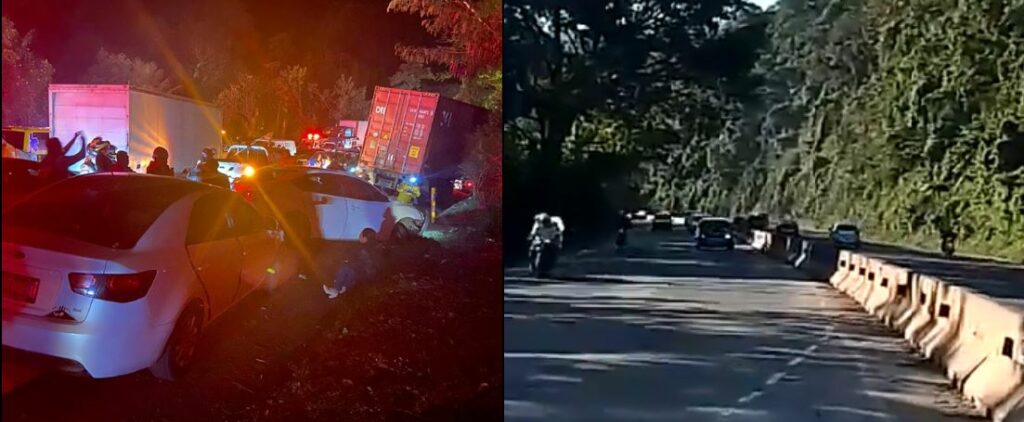 Autoridades habilitan el paso vehicular tras múltiple choque en carretera Los Chorros | VIDEO