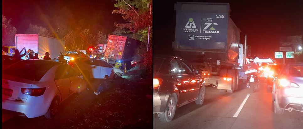 Múltiple choque hizo colapsar la carretera Los Chorros | FOTOS Y VIDEO