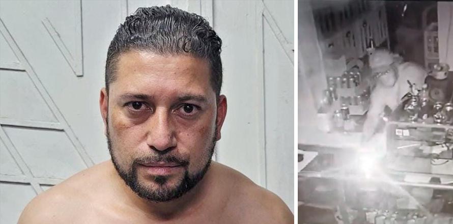 Cámaras captan a sujeto hurtando en un negocio de Quezaltepeque