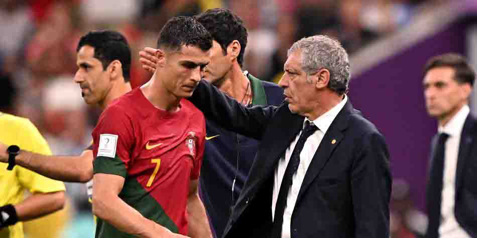 Fernando Santos molesto con Cristiano Ronaldo