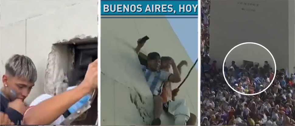 Aficionados argentinos asaltan El Obelisco