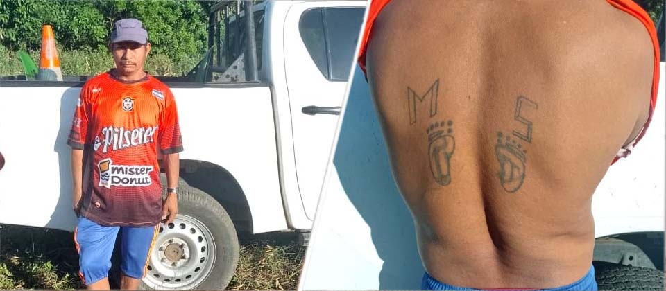 Detienen a pandillero de la MS que escondía sus tatuajes y se ocultaba en un cantón