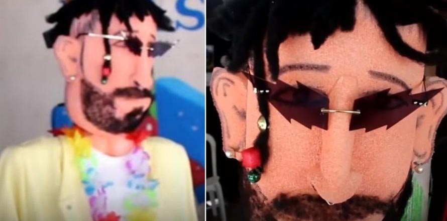 Prenden fuego a piñata de Bad Bunny para despedir el 2022