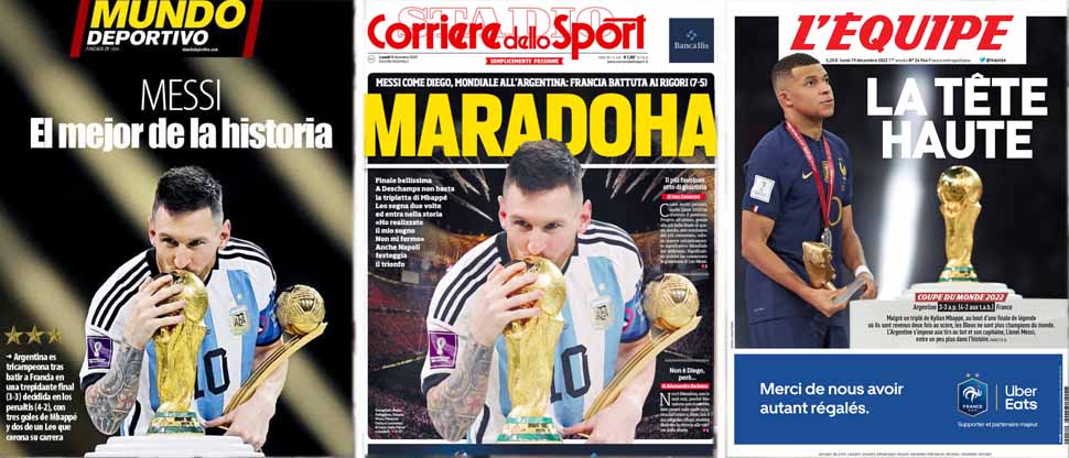 Estas son las portadas en la que destaca a Argentina como campeón