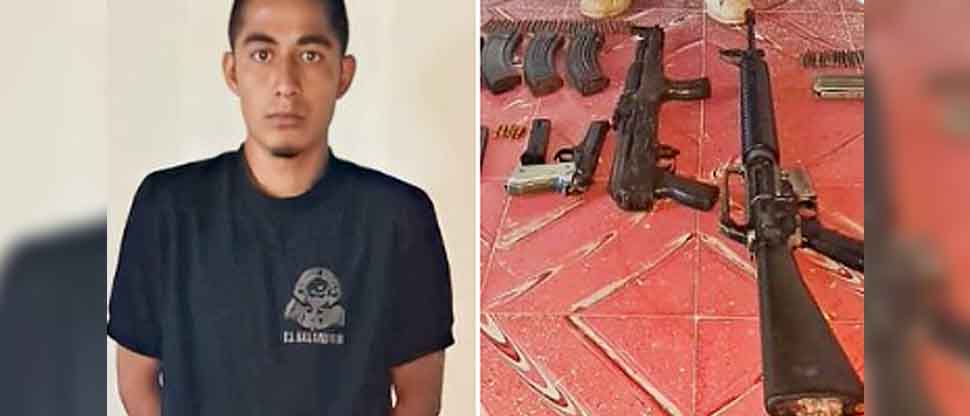 Efectividad policial permite la captura de pandillero con posesión de armas de grueso calibre