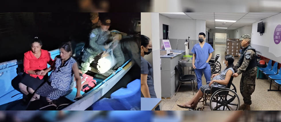 Militares auxilian a mujer que entró en labor de parto y la llevan de una isla a hospital usuluteco